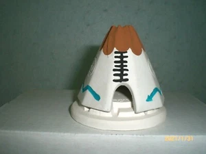 Incense of the West White Tipi Burner,  Buckskin & Turquoise and 20 Pinon Cones - Picture 1 of 2