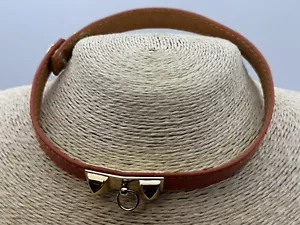 Genuine Leather Collar Choker By Charming Charlie 14-15 Inch Adjustable - Picture 1 of 6