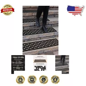 Hexagon Anti-Slip Step Mats - 5-Pack Rubber Treads for Indoor/Outdoor Safety - Picture 1 of 9