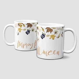 online-hut-Tasse-Halloween2-Kürbis-Blätter-Pflanzen-Herbst-Happy Halloween-LT-72 - Bild 1 von 1