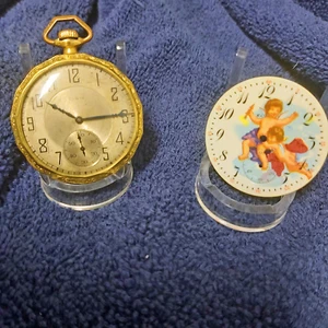 Vintage Elgin 12/S 14 sided 14 K. DBL. Stock G/F case w/ 2 fancy dials RUNNING! - Picture 1 of 9