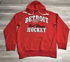 Vintage GIII Carl Banks Detroit Red Wings Hoodie Sweatshirt Size XL Red NHL