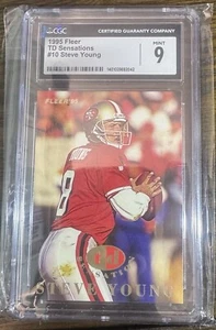 STEVE YOUNG 1995 FLEER TD SENSATION #10 TD SENSATIONS - CGC 9  - Picture 1 of 2