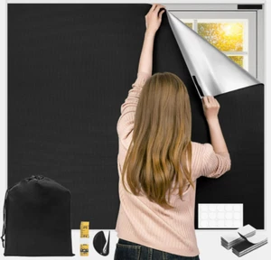 100% Blackout Curtains, 157" X 57" Portable Black Out Curtains for Bedroom. - Picture 1 of 10