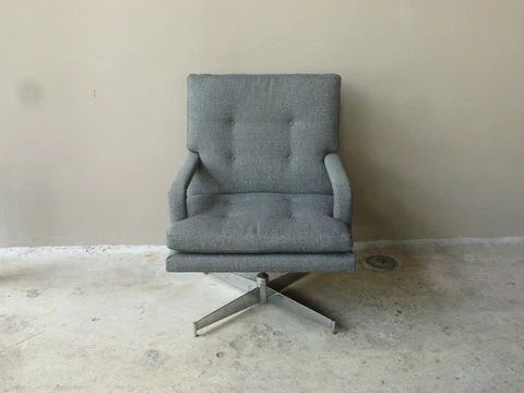 70'S DIRECTIONAL MILO BAUGHMAN FAT AND DEEP DESK CHAIR WITH CHROME BASE RESTORED Cover