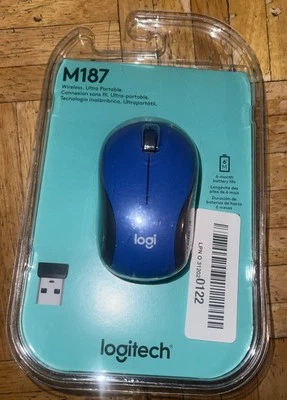 Logitech Wireless Mini Mouse M187 Ultra Portable Optical 3-Button Royal Blue - Image 1 of 2