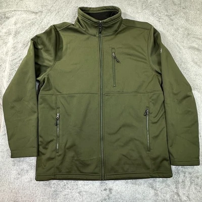 Swisstech Softshell Jacket Men’s M Green Full Zip Pockets Outdoor Casual - Image 1 of 4