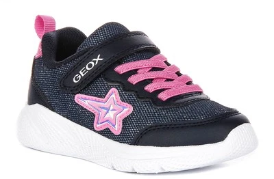 Geox Sprintye Correa Fácil Estrella Deporte Junior Niñas Zapatos en Azul Marino Rosa EE. UU. 1-2 Foto 1 de 4