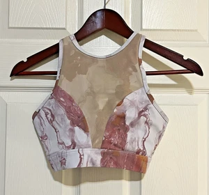 Chestee Athletic Weight Lifting Bra Size 6 Padded Marble Collarbone Protection - Picture 1 of 12