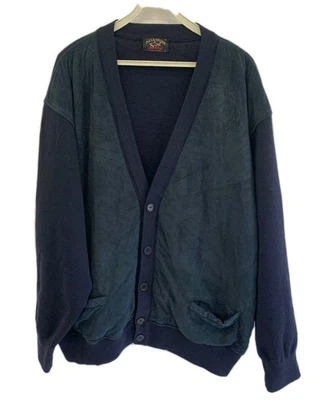 Paul & Shark Yachting Made in Italy Wool Knit Cardigan Sweater Navy XXL Vtg #105 - Image 1 of 4