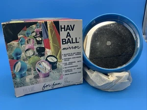 Espejo de Maquillaje Vintage Era Espacial Retro Azul Plástico Con Base Hav-a-ball - Imagen 1 de 12