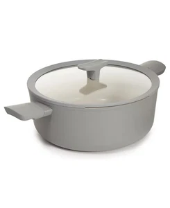 BergHOFF LEO Non-stick Covered Stockpot w/ Glass Lid 10" 4.3 L color Beige NEW - Picture 1 of 4