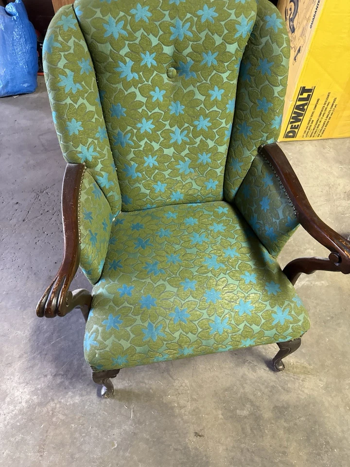 Silla armada garra estampado verde vintage Foto 1 de 4