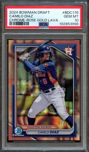 BB - 2024 Bowman Chrome - Rose Gold Lava - #BDC176 - Camilo Diaz - PSA 10 - Picture 1 of 2