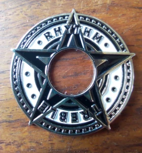 PLAQUE RONDE RHYTHM / TREBLE custom metal blanche /custom Switch RING Toggle - Picture 1 of 3