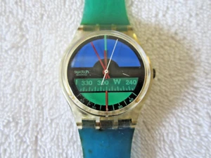 Vtg. Swatch Nautilus - 1986 -- 34mm Graphic Design EUC Collectible New Battery - Picture 1 of 7
