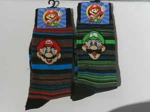 Calcetines de hombre novedosos talla 6,5-12/Super Mario/rayas - Imagen 1 de 5