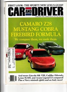 Revista Car and Driver edición de febrero de 1993. Compara Camaro, Mustang, Firebird - Imagen 1 de 1