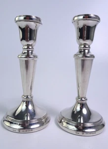 Vintage Pair of L J Millington 925 Silver Candlesticks Sterling 2000 LJM 272g - Picture 1 of 22