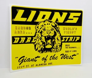 Lions Drag Strip Vintage Style DECAL / Vinyl STICKER, racing, hot rod, rat rod - Picture 1 of 1
