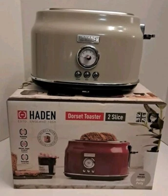 Haden Dorset 2 Slice Wide Slot Stainless Steel Toaster - Putty Beige (75003) - Image 1 of 4