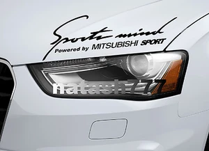 Calcomanía de carreras Sports Mind Powered by MITSUBISHI SPORT EMBLEMA NEGRO - Imagen 1 de 1