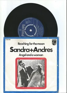 SANDRA + ANDRES ‎– Reaching For The Moon 7"/45 Netherlands  Pop Ballad 1969  - Picture 1 of 2