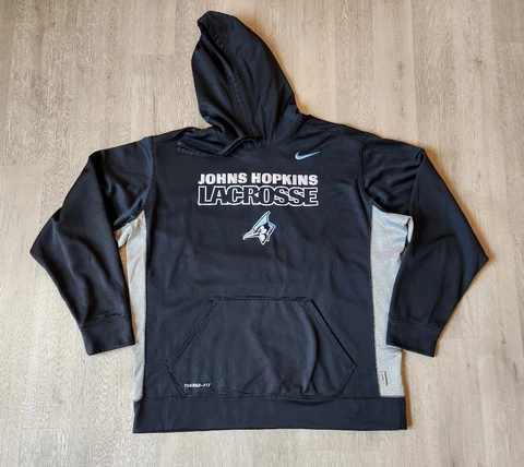Nike Hoodie Mens XL Black Johns Hopkins Lacrosse Therma Fit Pullover Sweatshirt Cover