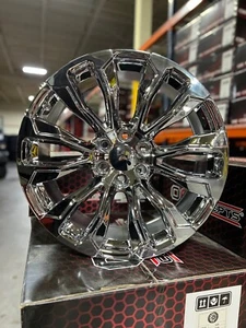 4 New GMC Sierra AT4 Wheels 24x10 Chrome OE 24" Silverado Denali Yukon Tahoe - Picture 1 of 6