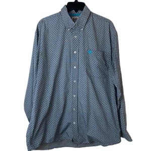 Cinch Long Sleeve Western Shirt Men's Medium Gray Plaid Casual Button Down - Picture 1 of 7