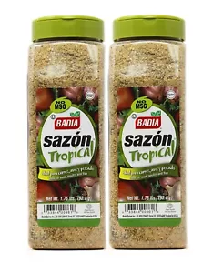 2 PACK Badia Sazon Tropical/for/Meat/Poultry/Fish/Seasoning/Adobo/No MSG/Kosher - Picture 1 of 2