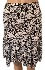 Thalia Sodi Skirt Women Size L Black White Floral Handkerchief Hem - Picture 1 of 4