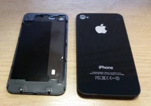 4 x Oryginalna oryginalna pokrywa baterii Apple iPhone 4 czarna tylna powięź klasa A - Zdjęcie 1 z 1