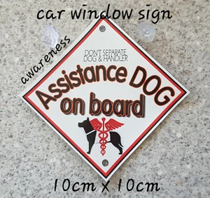 Assistance Dog - Car Awareness Sign - Picture 1 of 1