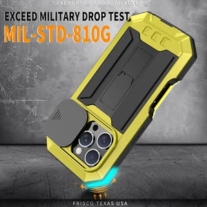 Per iPhone 16 Pro Max 16 Plus 16 custodia corazzata in metallo resistente con cover schermo - Foto 1 di 36