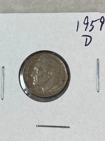 1959 D ROOSEVELT DIME  90% SILVER FREE SHIPPING Cover