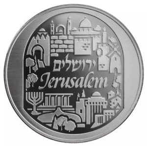 ISRAEL 2023 JERUSALEM BULLION PROOF 1oz .999 SILVER BU COIN - Picture 1 of 2