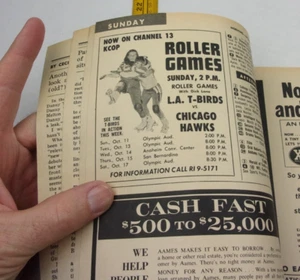 Roller Derby 1970 horarios de televisión locales Paul Witt The Partridge Family Iglesia de Satanás - Imagen 1 de 17