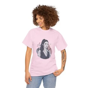 Ayliva Line Art Portrait T-Shirt, Musikliebhaber Geschenk, minimalistisches T-Shirt, - Bild 1 von 7