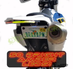 BARRA DE LUZ INTEGRADA ELIMINADOR GUARDABARROS SUPERMOTO TRANSPARENTE HQVARNA 14 15 16 FE 350 - Imagen 1 de 4