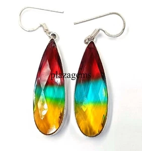 72.10 CT Bi-Color Ametrine EGL Silver Earring Pear Cut Loose Gemstone 5ATI - Picture 1 of 7