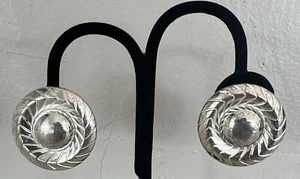 Vintage Designer ERWIN PEARL Silver Tone HUGE Clip On Earrings - Picture 1 of 5