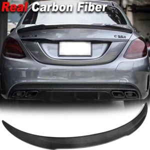 Alerón trasero de fibra de carbono real para Benz W205 C300 C43 C63 4 puertas 15-20 - Imagen 1 de 12