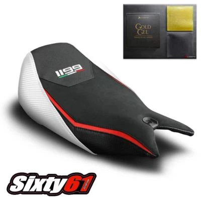 Funda de asiento Ducati Panigale 1199 con almohadilla de gel 2011-2015 Luimoto Veloce blanco Foto 1 de 4