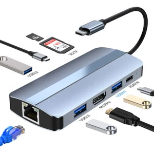 USB C HUB Adapter 9 in 1 with USB 3.0 4K-HDMI PD Docking Station For PC&Laptop - Picture 1 of 15