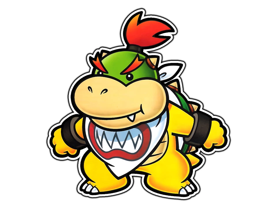 Bowser Jr. Paper Art Mushroom Kingdom Sticker Waterproof Vinyl Decal Die-Cut Car