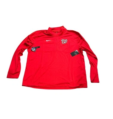 NWT NEW Washington Nationals Nike Men's Dri Fit Pullover 1/2 Zip Jacket XL - Image 1 of 2