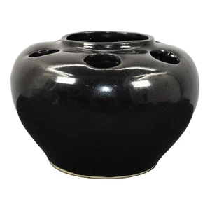 McCoy Mid Century moderna ceramica nera reticolata fiore rana ciotola 624 - Foto 1 di 6