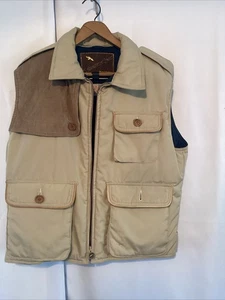 VTG Adventure Gear Goose Down Hunting vest classic  Men’s L Tan Corduroy Patch - Picture 1 of 12