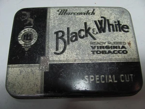 Marcovitch Black & White 2oz Virginia Special Cut Tobacco Tin Empty As Shown - Picture 1 of 14
